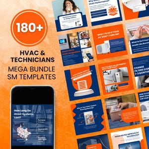 HVAC technicians (Heating, Ventilation, and Air Conditioning) Templates HVAC Instagram and Facebook Social Media Templates