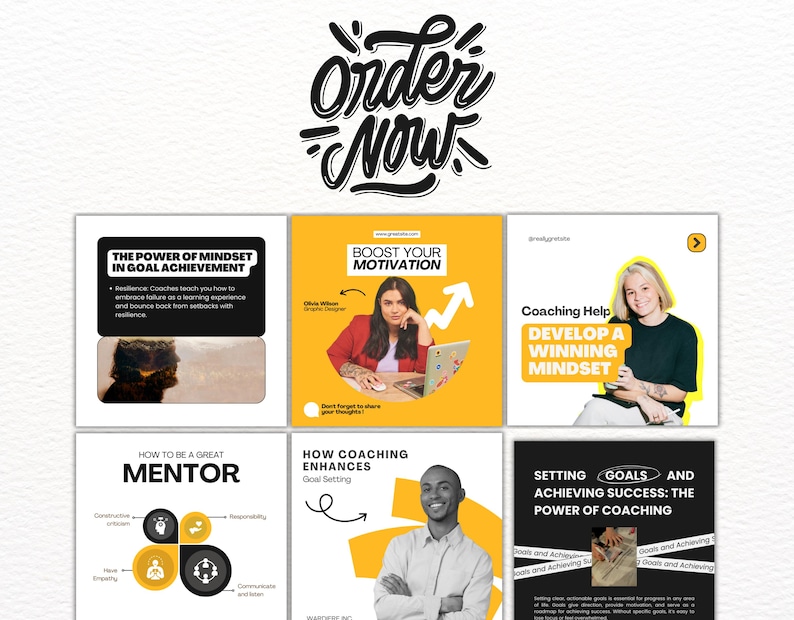 Professional Head Coach Post Example 200 Business Coaching Instagram Post Templates | Editable Canva ...