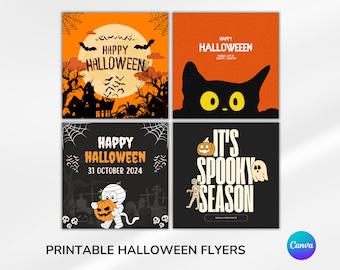 Retro Halloween Printable Wall Art, Spooky Home Decor (Digital Prints)