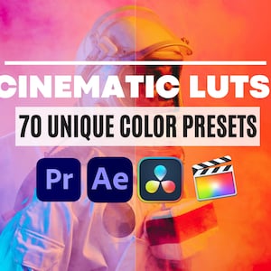 70 Cinematic LUTs Video Presets | Photo and Video | Desktop | Video Presets | photoshop | Premiere Pro | Lumafusion| Final Cut Pro Hollywood