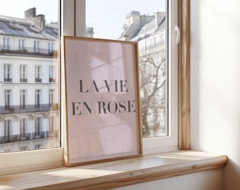 Impresión "La Vie en Rose": Arte mural para galería de botellas de vino francés (descarga digital)