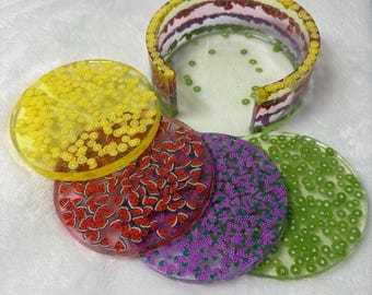 Fruity Coasters: Coffee Home decor and  Kitchen Coaster set