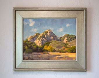 Art print of 16 x 20 inch oil painting, Malibu Creek, Southern California impressionist landscape