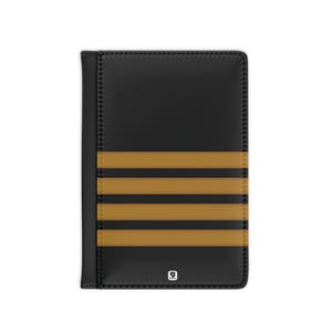 Captain Gold Stripes  - Passport Cover Black