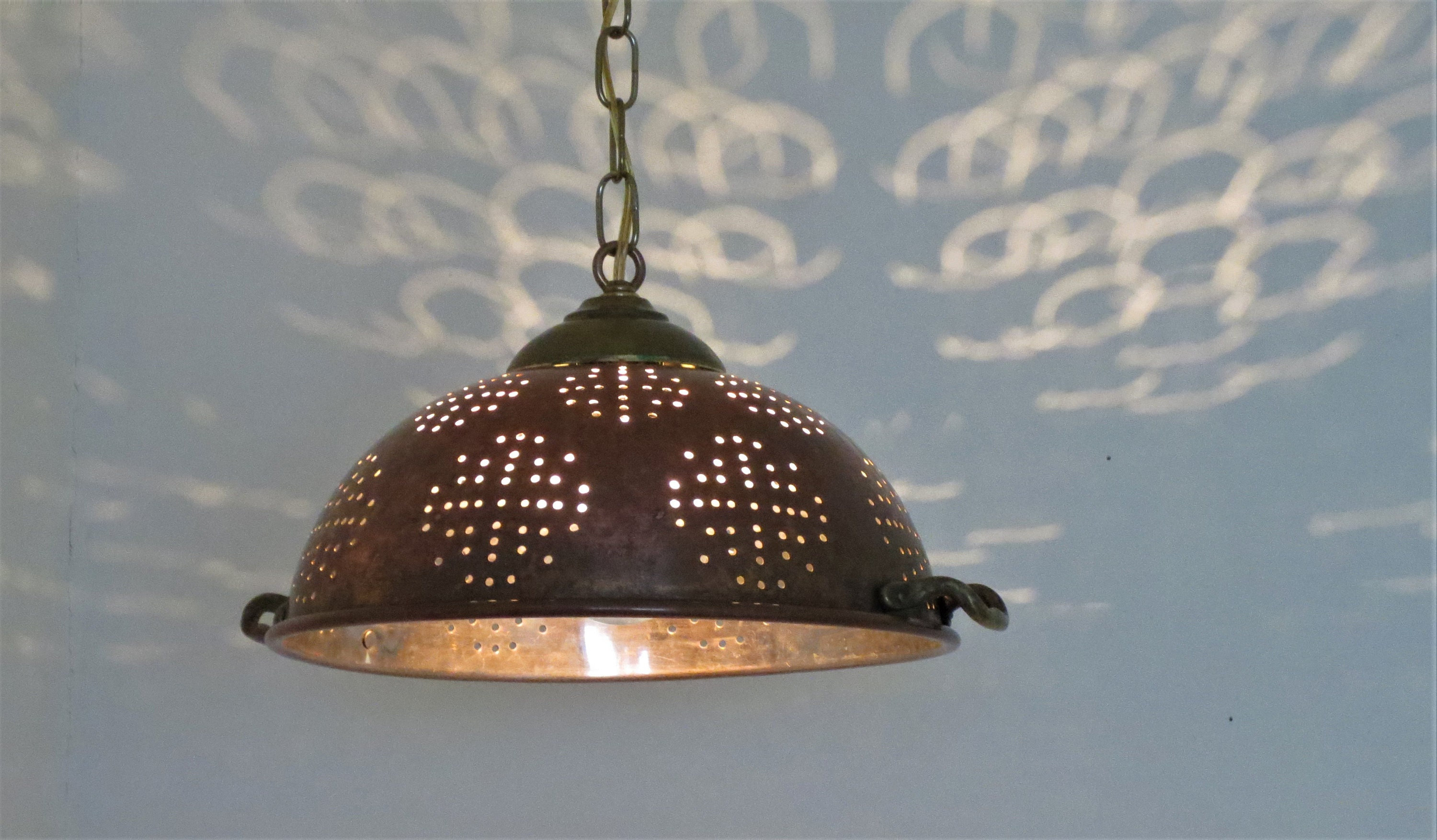 Colander on sale pendant light