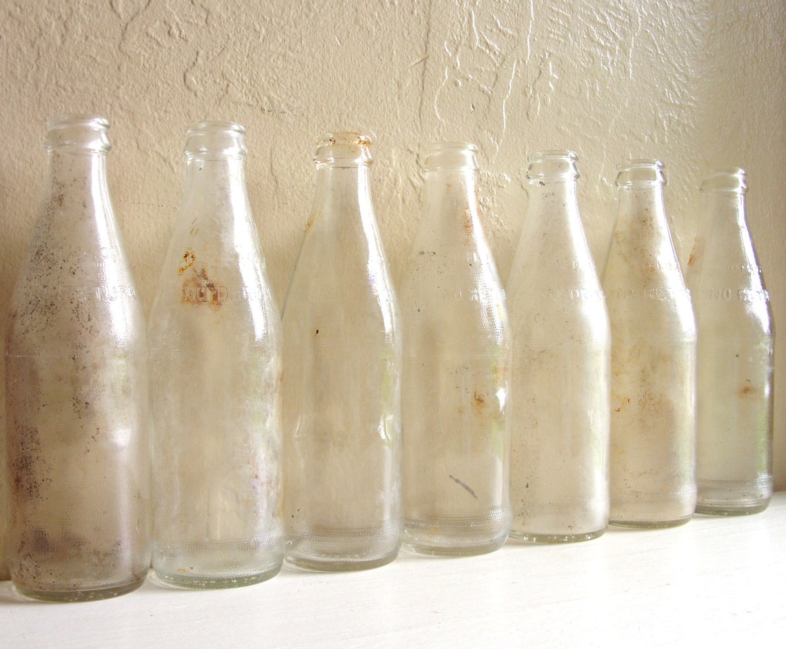 Collection of Vintage Clear Glass Soda Pop Bottles 10 fl oz Etsy