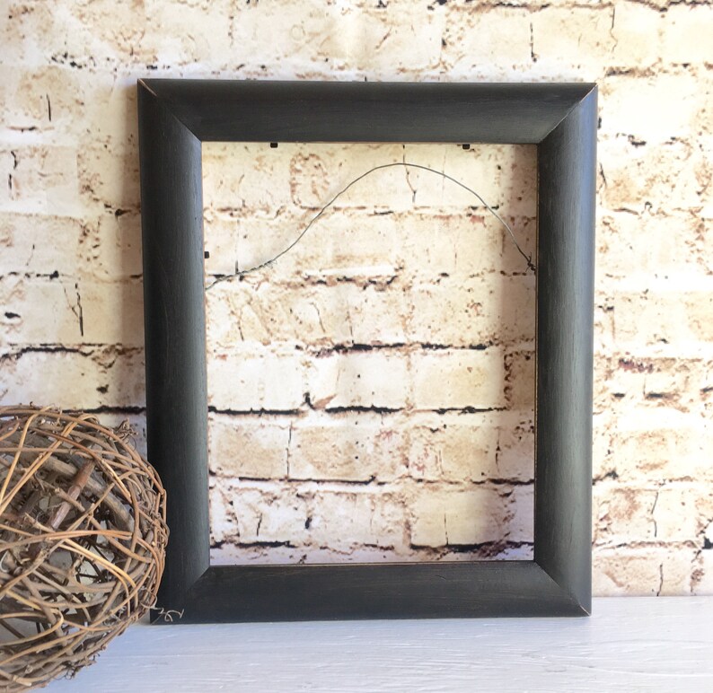 Distressed Black Painted Wooden Picture Frame 8x10 Inches Wall Hanging