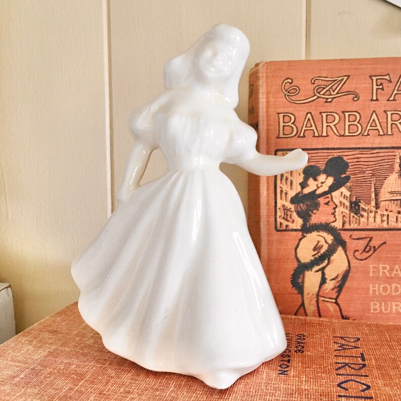 Vintage Girl Ceramic Figurine Cream Jamar Mold Neutral 1950s Etsy