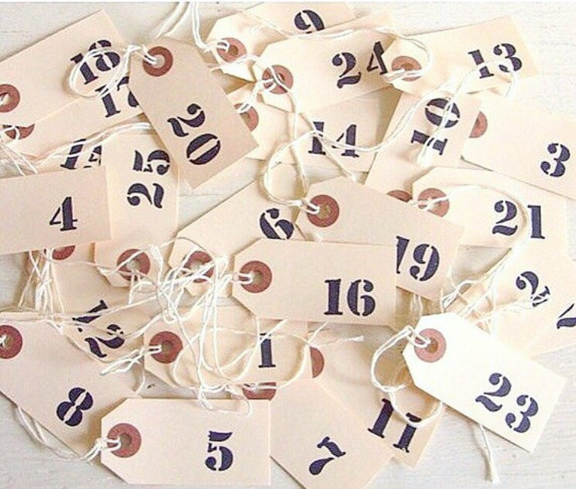 Stamped Tags Number Stamped Reusable Tags Wedding Table Etsy