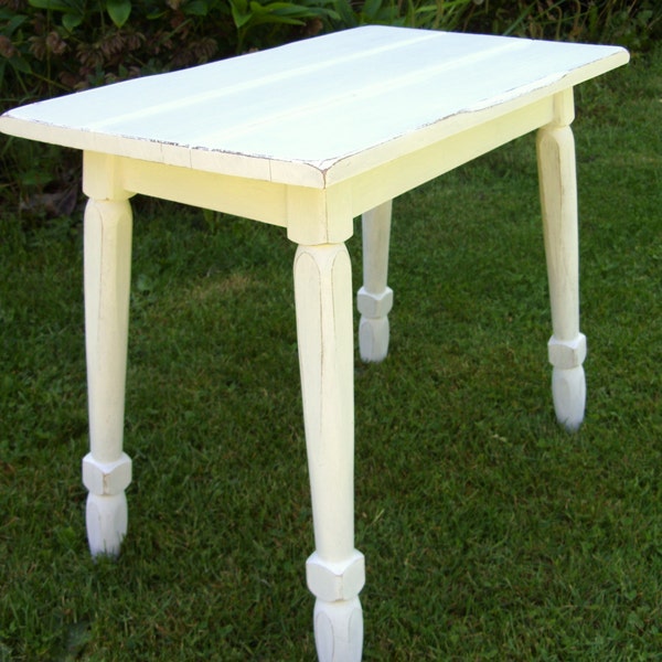 Shabby Chic White Solid Wood Side Table End Table Nightstand TV Stand