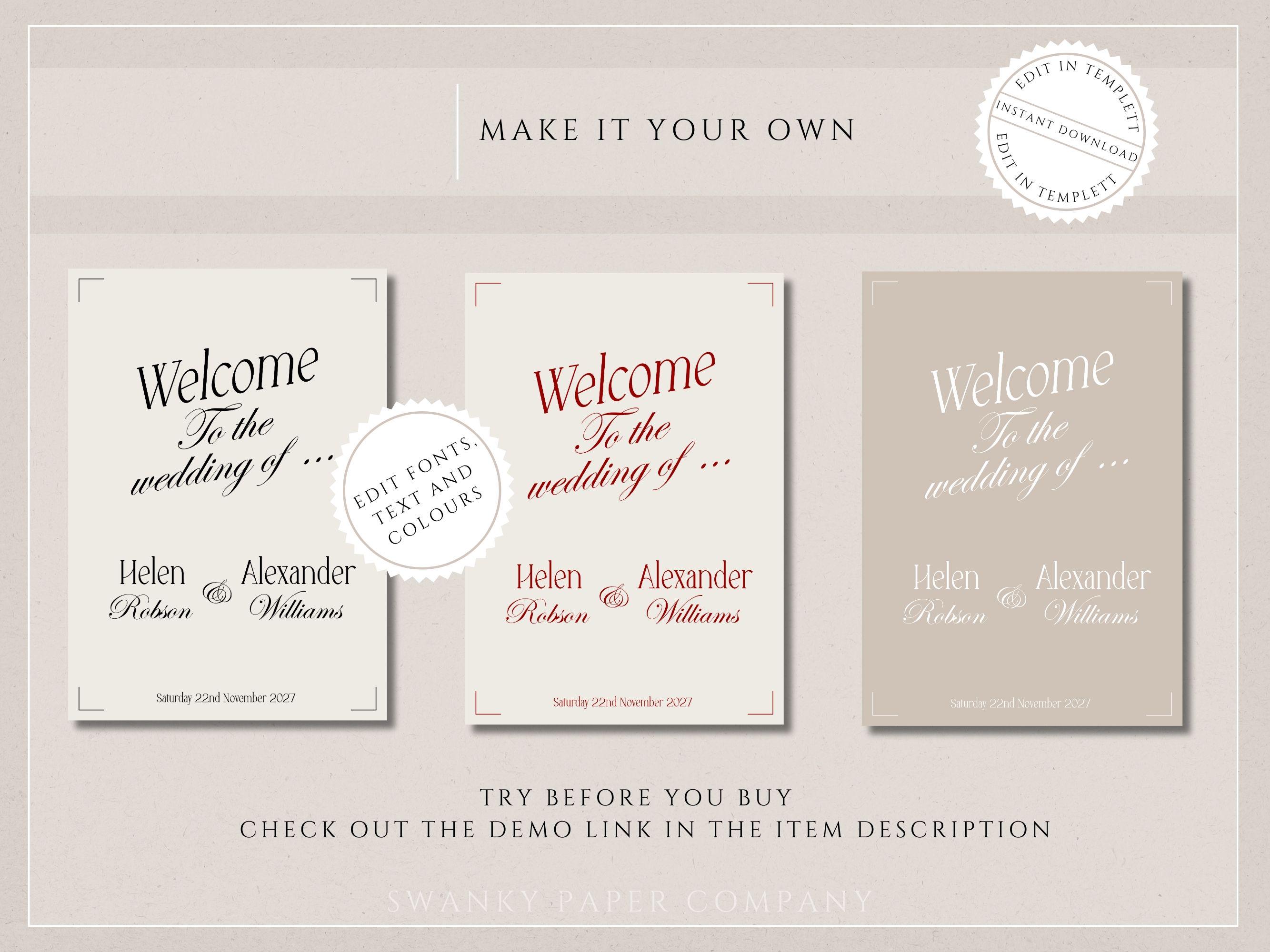 Minimalist Old Money Welcome Sign Template, Editable Instant Download ...