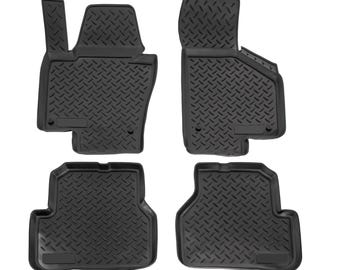 Custom Fit 3D Floor Mats for 2009-2017 Volkswagen CC Heavy Duty, All Weather Floor Liner Front & 2nd Row Full Set Rubber, Black
