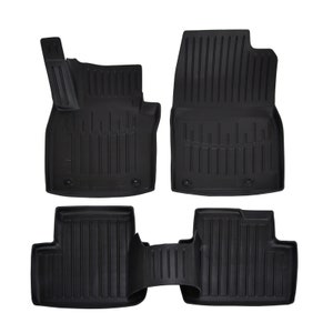 3D Floor Mats for 2020-2024 Mazda CX-30/2019-2025 Mazda 3 Heavy Duty, Custom Fit, All Weather Liner Front & 2nd Row Full Set Rubber, Black