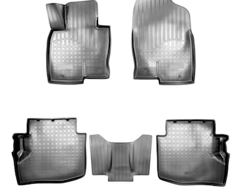 3D Custom Fit Floor Mats for 2016-2024 Mazda CX-9 (All Trims), All-Weather Floor Liners, Full Set for 1st & 2nd Row, Black, Rubber