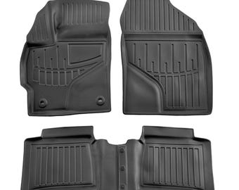 3D-vloermatten 2010-2014 Toyota Prius XW30 Heavy Duty, custom fit, all-weather voering voor en 2e rij volledige set rubber, zwart