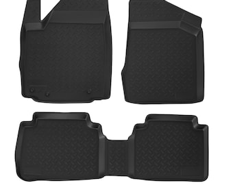 3D Custom Fit Floor Mats for 2003-2008 Nissan Murano (All Trims), All-Weather Floor Liners, Full Set for 1st & 2nd Row, Black, Rubber
