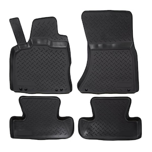 3D Floor Mats for 2009-2017 Audi Q5 (8R) Heavy Duty, Custom Fit, All Weather Floor Liner Front & 2nd Row Full Set Rubber, Black