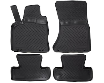 3D Floor Mats for 2009-2017 Audi Q5 : Custom Fit, All Weather Liner, Black, Rubber