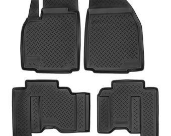 3D Custom Fit Floor Mats for 2007-2015 Mazda CX-9 (All Trims), All-Weather Floor Liners, Full Set for 1st & 2nd Row, Black, Rubber