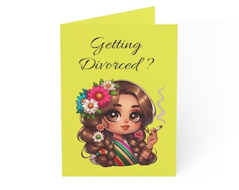 Tarjeta de felicitación con foto y cinta adhesiva personalizada para la lista de deseos de divorcio de la mejor amiga / Foto personalizada