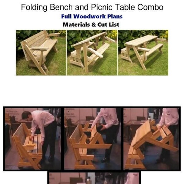 Folding Bench Into Picnic Table Etsy