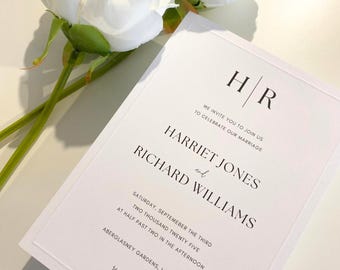 Wedding Invite | Classic Wedding Invitations | Luxury Card | Embossed Edging