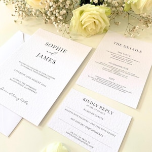 Convite de casamento | Convites de casamento clássicos | Cartão de luxo | Convite, cartão de detalhes e RSVP