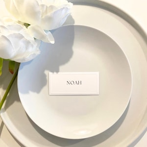 Nombre del lugar de la boda / Tarjeta de lugar personalizada / Diseño clásico y moderno / Borde en relieve