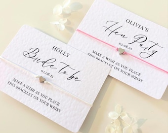Personalized Hen Party Wish Bracelet with Silver Heart Charm