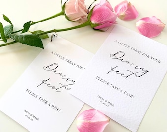 Personalized Wedding Flip Flop Sign: Dancing Feet Design