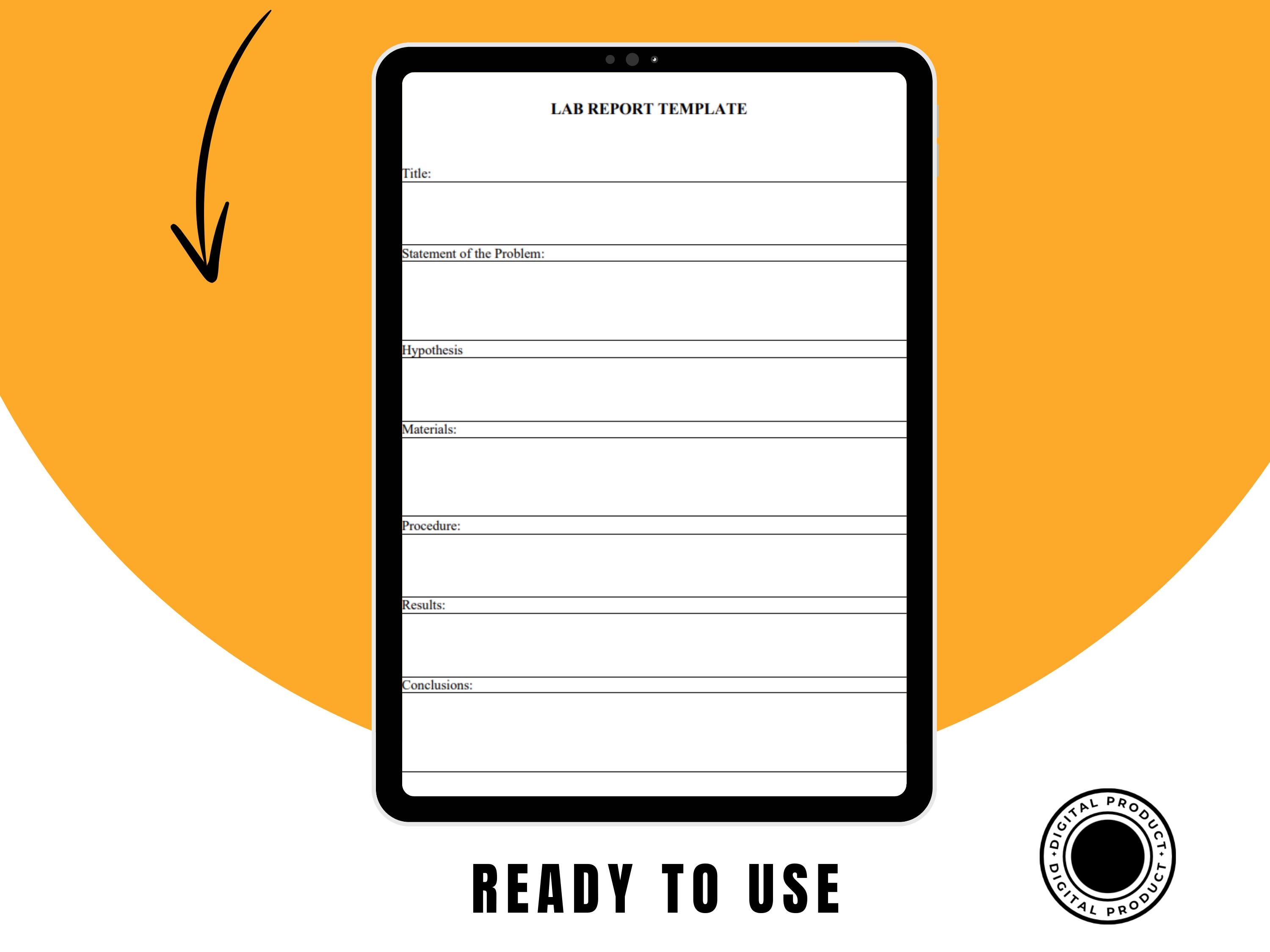 Lab Report Template, Word and PDF Format, Fully Editable and Printable ...