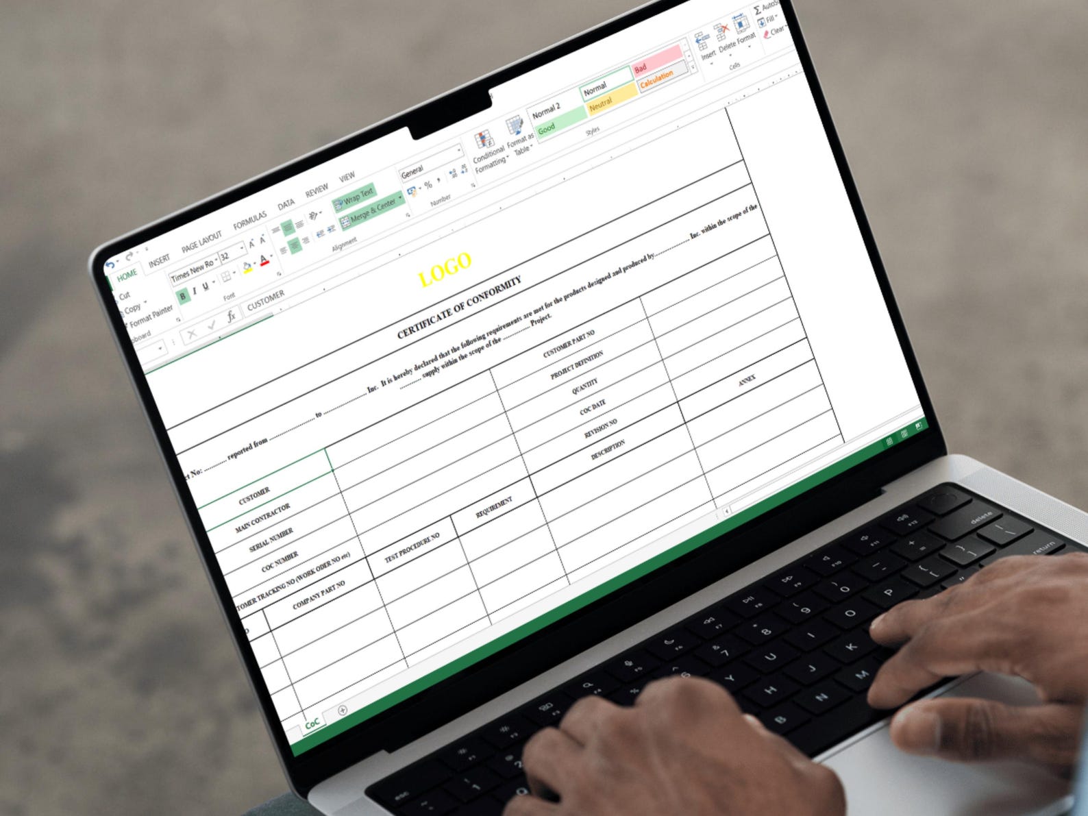 Certificate of Conformity Template, Excel and PDF Formats, ISO 9001 ...