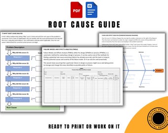 Guida all'analisi delle cause profonde, Word modificabile e PDF stampabile, strumenti di indagine CAPA, 5 perché, Fishbone, gestione della qualità FMEA
