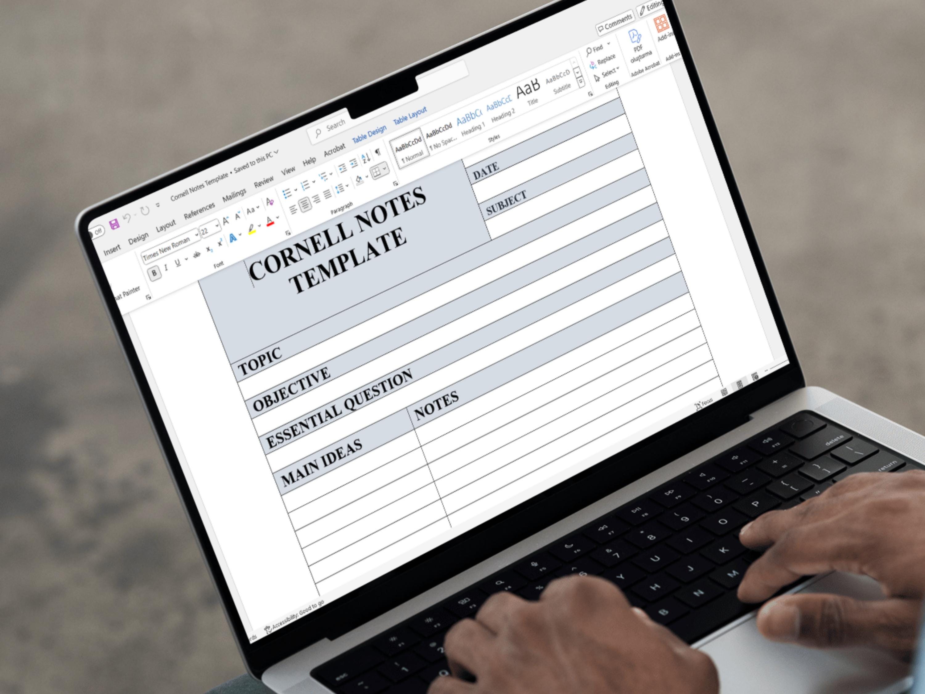 Cornell Notes Template, Printable Study Notes PDF and Word Format ...
