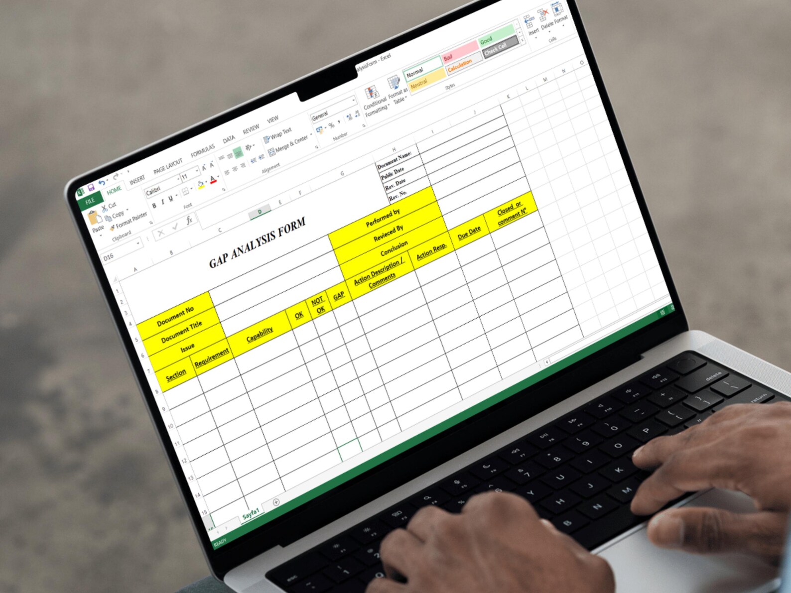 Gap Analysis Template, Editable Excel & Printable PDF Formats, ISO 9001 ...