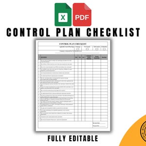 Modello di checklist del piano di controllo, formato PDF ed Excel modificabile, modulo di controllo qualità stampabile, download del documento di produzione ISO 9001