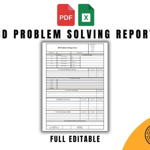 Report di risoluzione dei problemi 8D, checklist, modello di analisi delle cause principali, formati Excel e PDF, conforme allo standard AS9100 ISO 9001, organizzatore della qualità