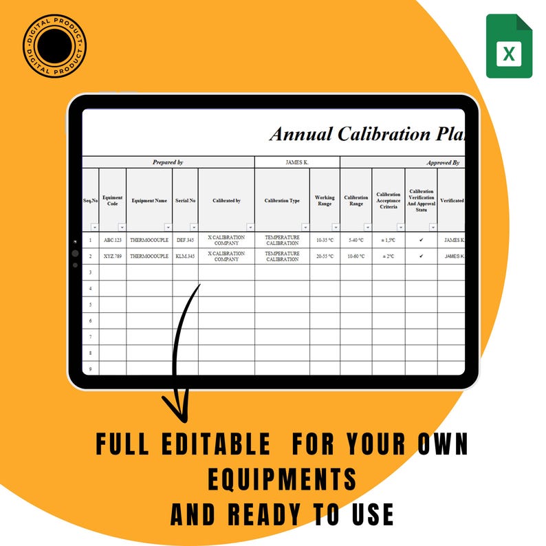 Calibration Tracker Template With Conditional Formatting Automated