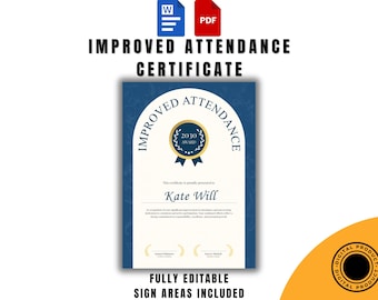 Modello di certificato di partecipazione: PDF e Word modificabili, scuola o posto di lavoro (download immediato)