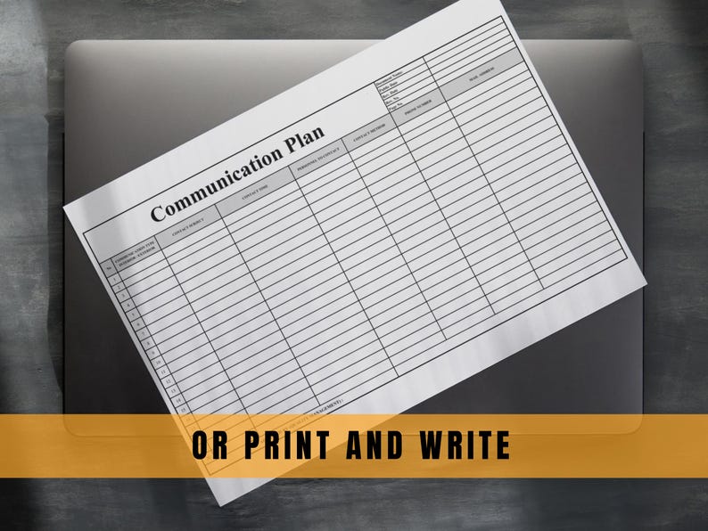 Internal External Communication Plan Template Editable Excel Printable
