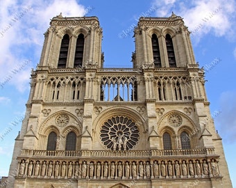 Notre Dame Cathedral, Paris, France Front Architecture Fine Art Religious Catholic Photography Photo Print