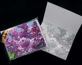 Note Cards, 5, 10 or 20 Pack Blooming Lilacs Floral Spring Flowers w/ Envelopes