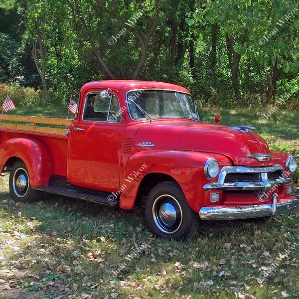 Old Red 50s Chevy Truck 54 Chevrolet Vintage Antique Restoration 1954 Fine Art Photography Photo Print