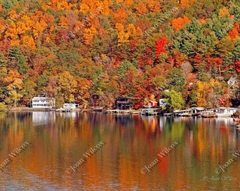 Keuka Lake, NY Autumn Reflections Fall Foliage Original Fine Art Photography Print