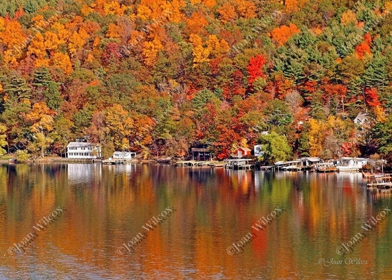 Keuka Lake Ny Autumn Reflections Fall Foliage Original Fine Etsy