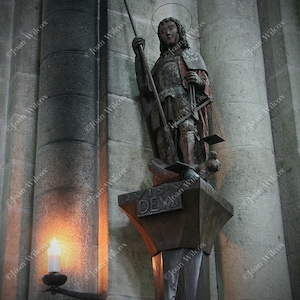Quis ut Deus Archangel Michael Mont St. Michel Normandy France Religious Catholic Photo Fine Art Photography Print