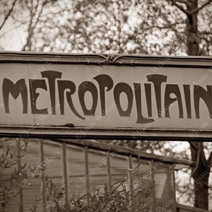 Metropolitain Paris, France Sign Metro Photo Original Fine Art Photography Print