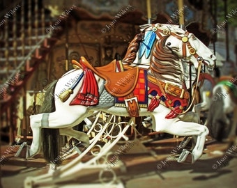 Choose Style! Carousel Horses Paris France at Sacre Coeur Montmartre Tassels Mane Fine Art Photography Photo Print