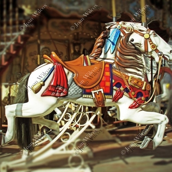 Wähle Stil! Karussell Pferde Paris Frankreich am Sacre Coeur Montmartre Quasten Mähne Fine Art Fotografie Fotodruck