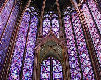 Beautiful Sainte Chapelle Paris, France Stain Glass Windows Gothic Architecture Religious Original Fine Art Photography Print